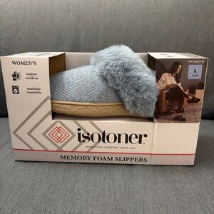 Isotoner Women's Blue Memory Foam Slippers
